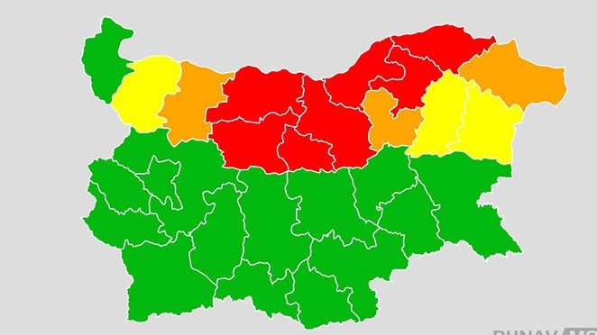 НИМХ промени прогнозата си за днес, обяви червени кодове