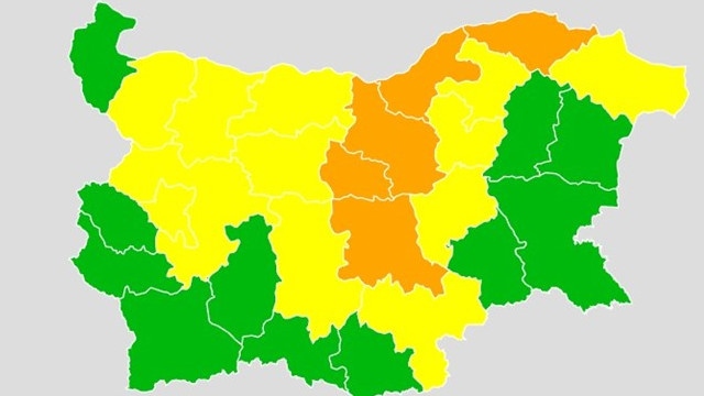 Обявиха оранжев код за четири области на страната