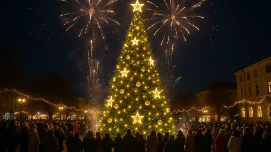 Кога грейват елхите в цяла България СНИМКИ