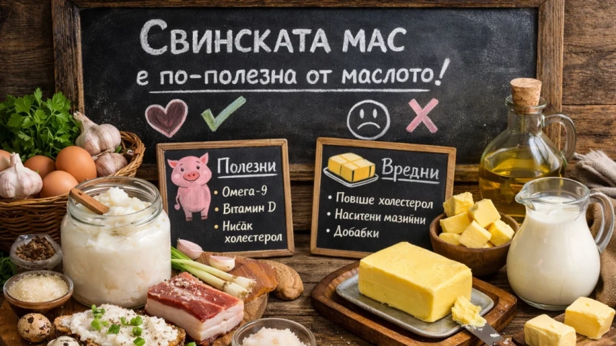 Защо свинската мас е по-полезна от маслото