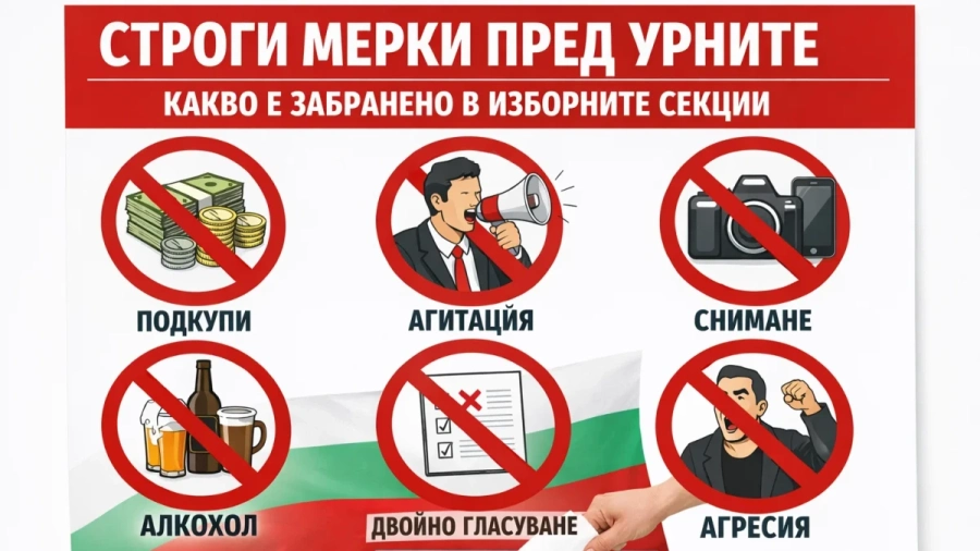 Строги мерки пред урните: Какво е забранено в изборните секции