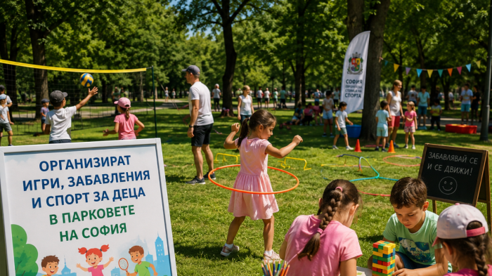 Организират игри, забавления и спорт за деца в парковете на София